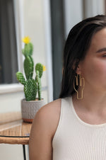 Load image into Gallery viewer, Cactus Gold Earrings
