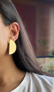 Semicircle Gold Earrings
