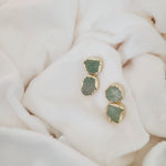 Load image into Gallery viewer, Cora Green Aventurine Double Stud Earrings
