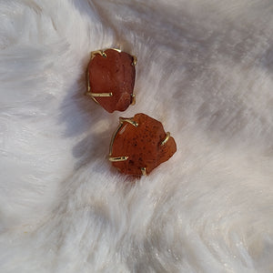 Semi-Precious Raw Stone Stud Earrings