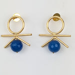 Load image into Gallery viewer, Cerulean Blue Greek Earrings
