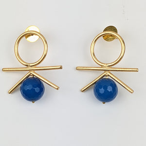 Cerulean Blue Greek Earrings