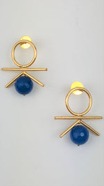 Load image into Gallery viewer, Cerulean Blue Greek Earrings
