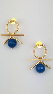 Cerulean Blue Greek Earrings