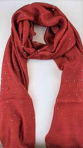 Ahilya - Brick Red Sequin Scarf
