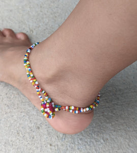 Boho Multicolored Beaded Anklet